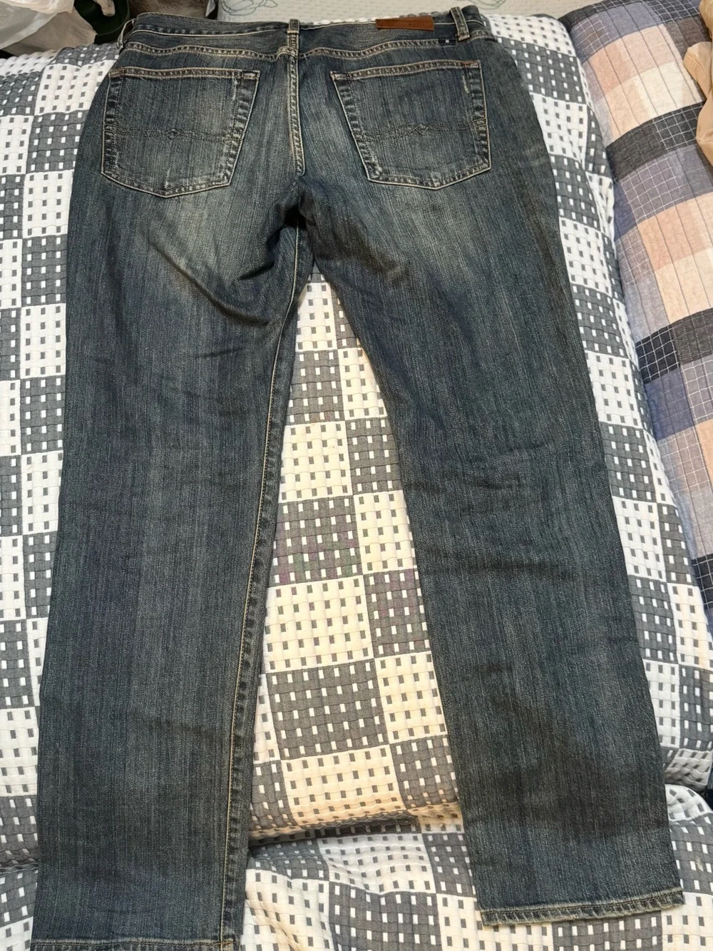 Lucky Brand 121 Heritage Slim Jeans Men’s 32x32 Y2K Whiskered Distressed Denim